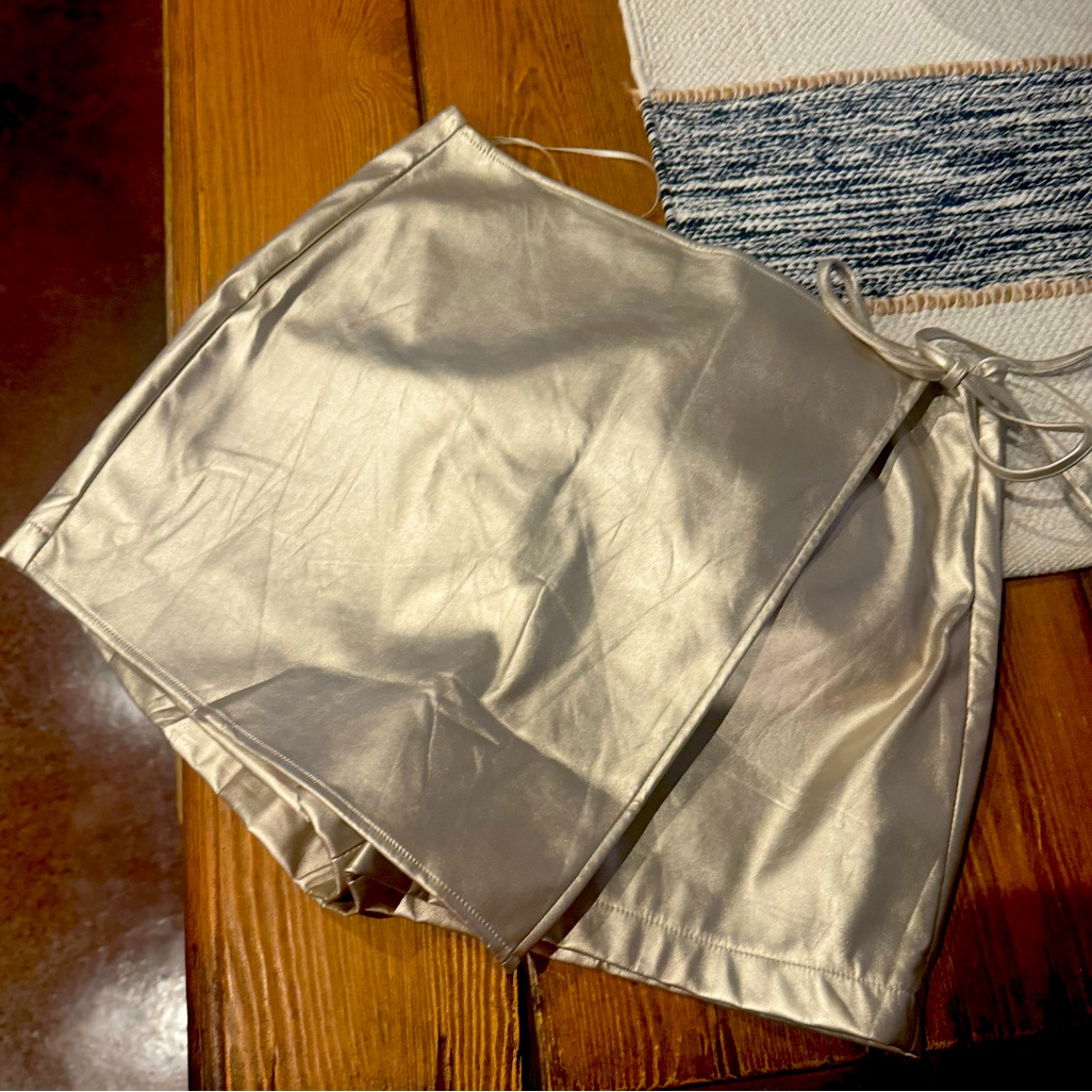 Nwt Gold Skort With Tie Side